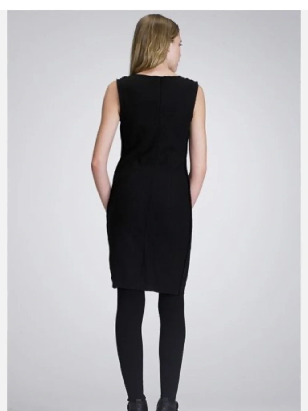 Tory Burch Sleeveless Black Ruffle Shift Dress Size Medium Talleta Wool